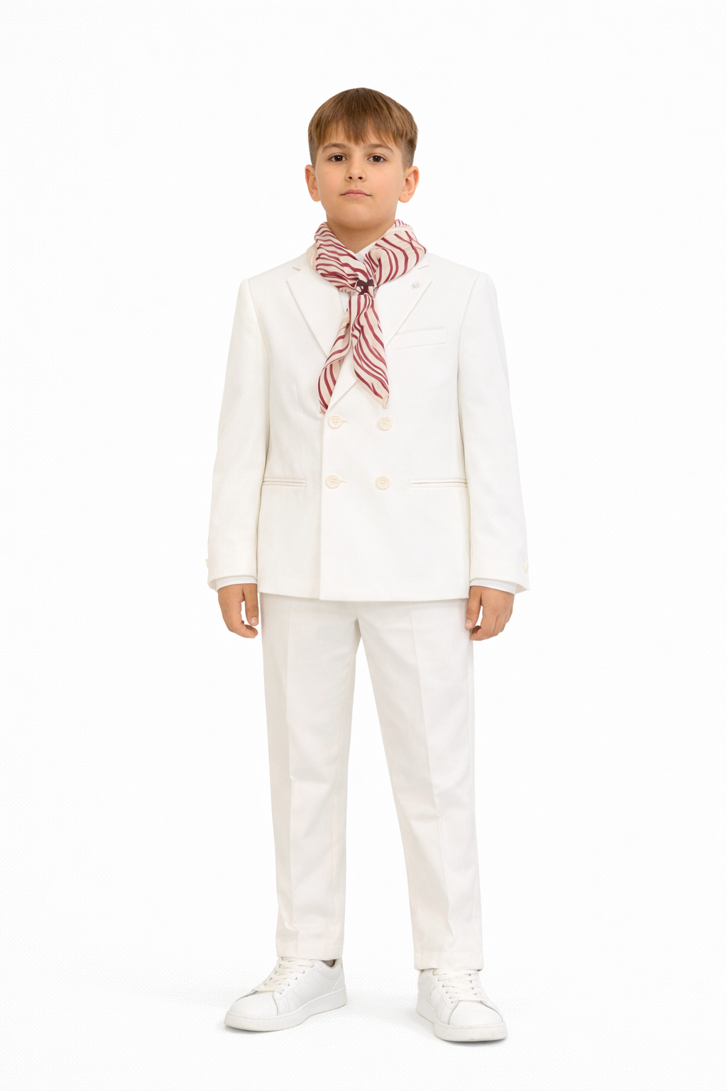 Abito doppio petto bambino Manuel Ritz in punto Milano bianco elegante